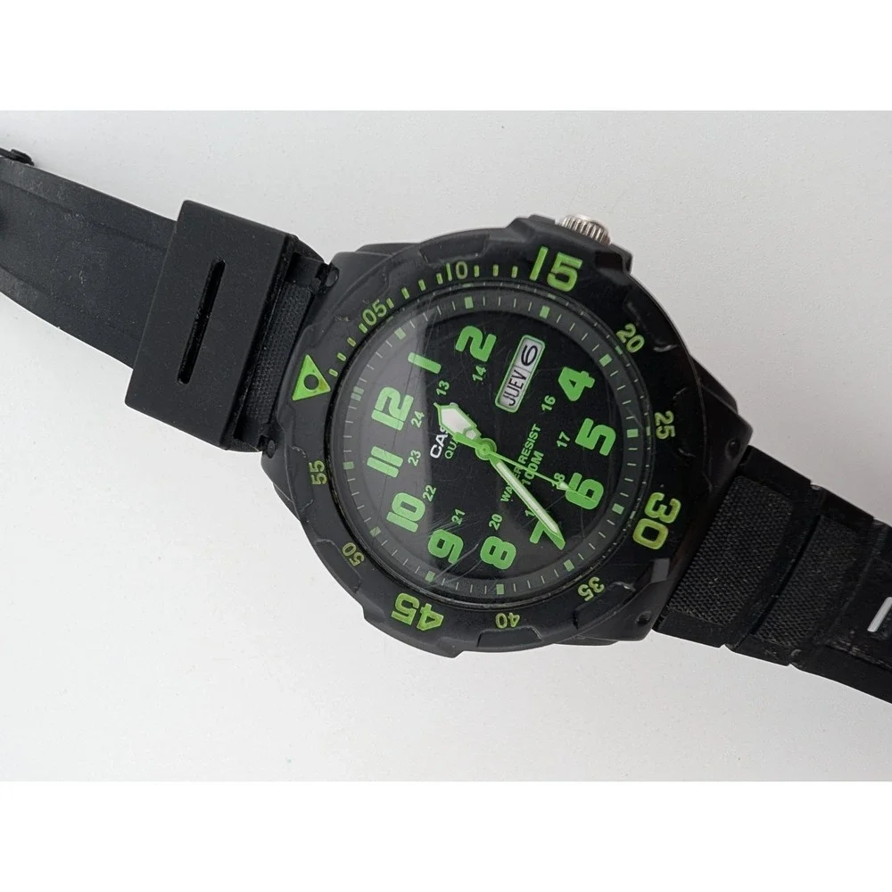 Casio MRW200H Men's Watch 43mm Case Black Resin Band- New Battery